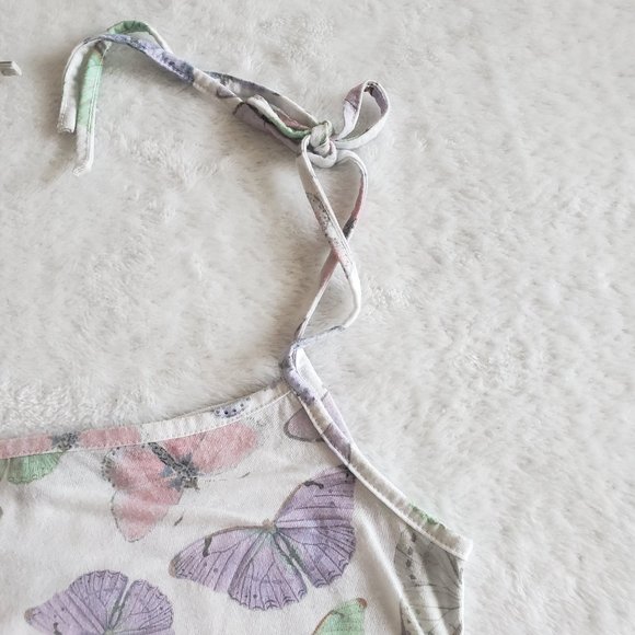 PRETTYLITTLETHING Bodycon Butterfly Print Spaghetti Strap Mini Dress Sz 4 - Picture 6 of 12
